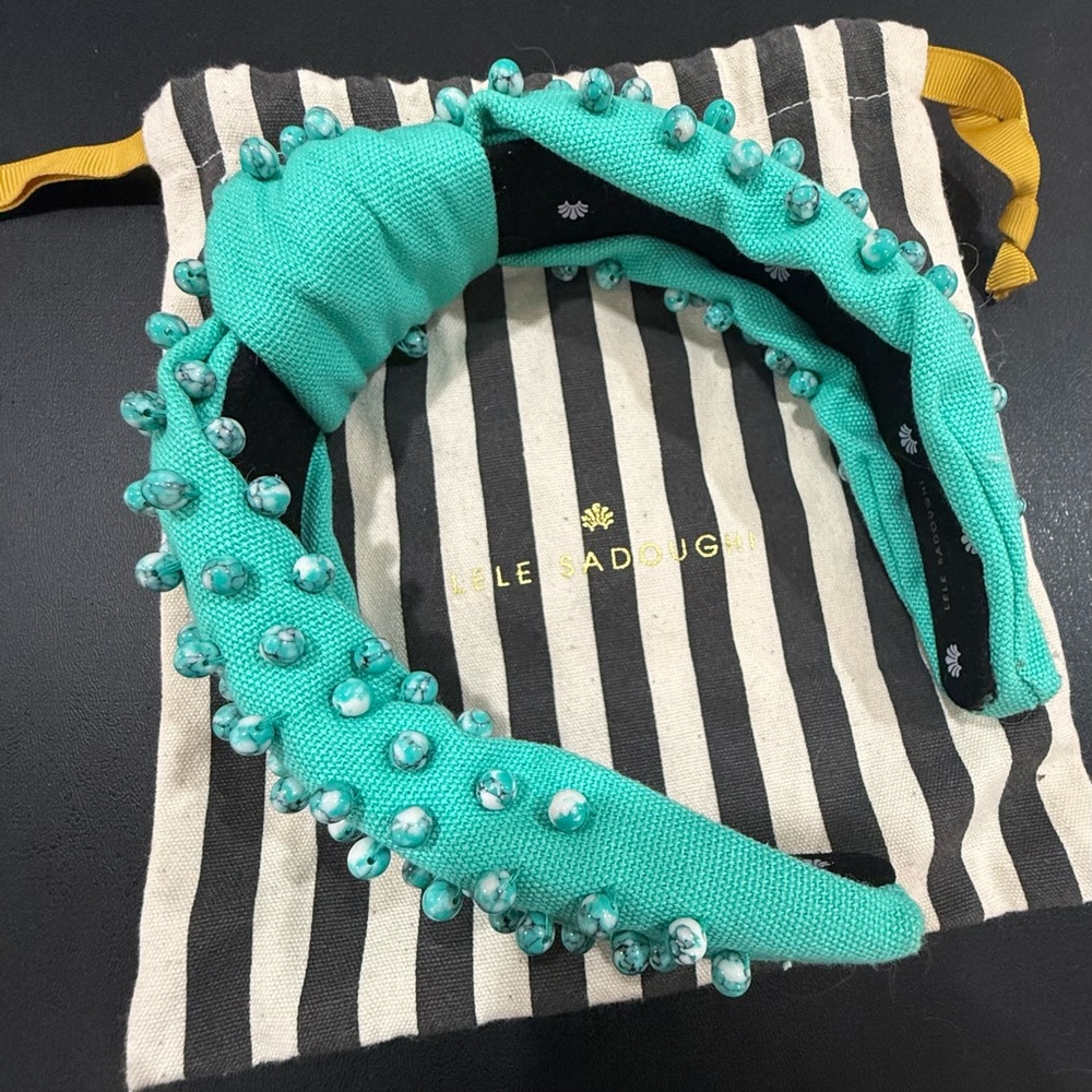 Lele Sadoughi Pistachio Beaded Headband